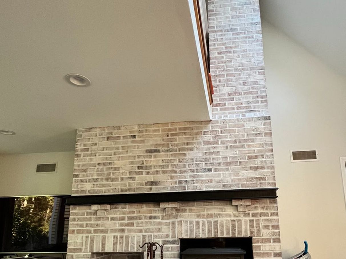 Fireplace surround after whitewashing