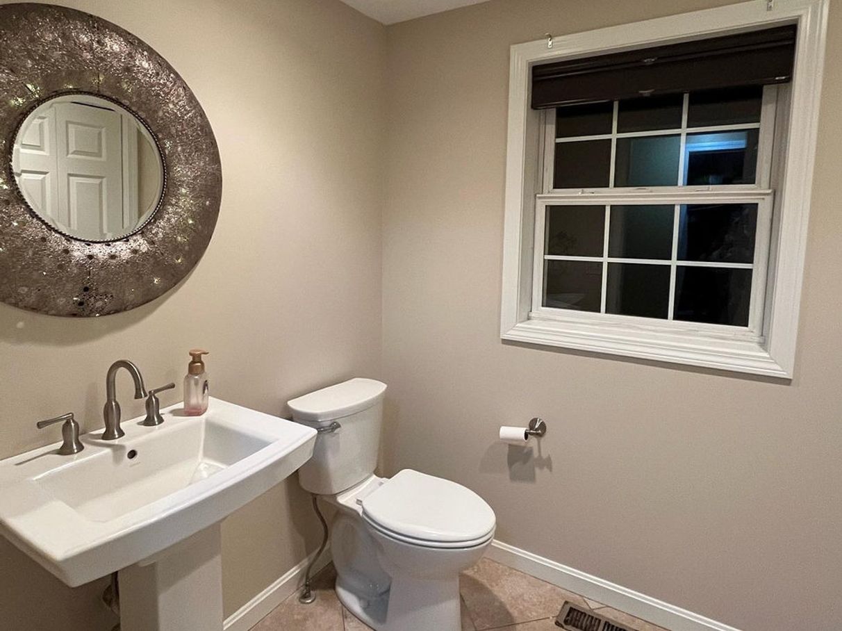 Bathroom vanity after painting