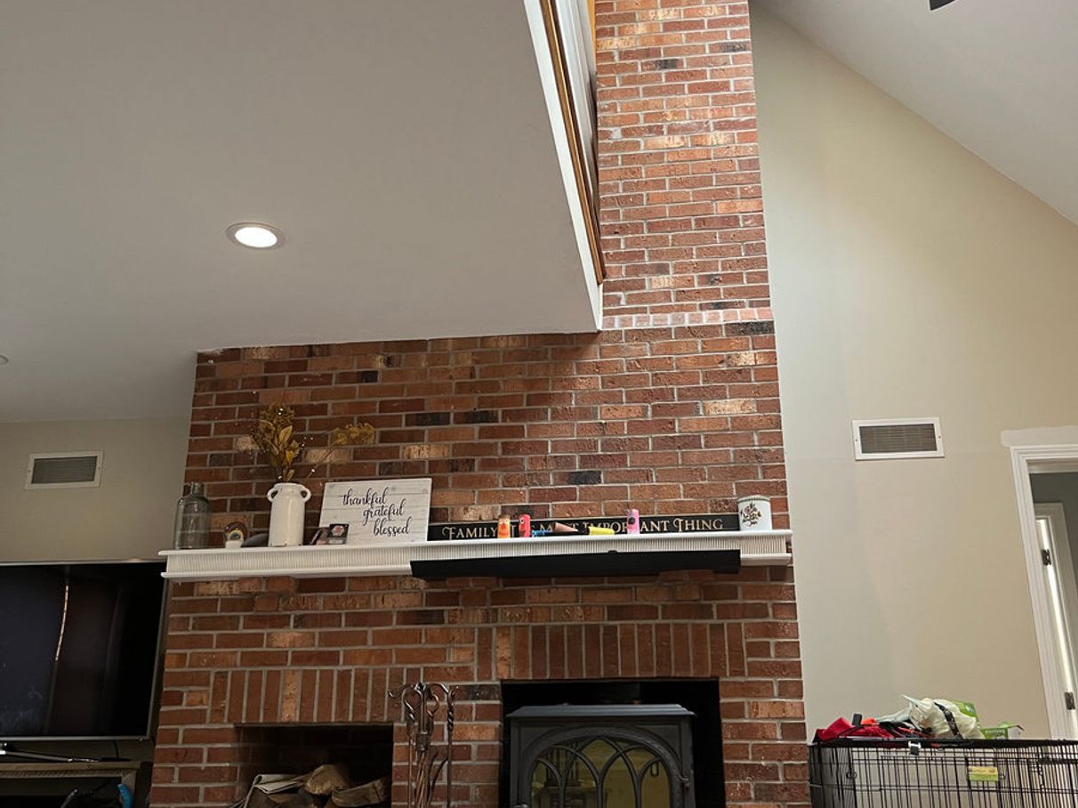 Fireplace surround before whitewashing