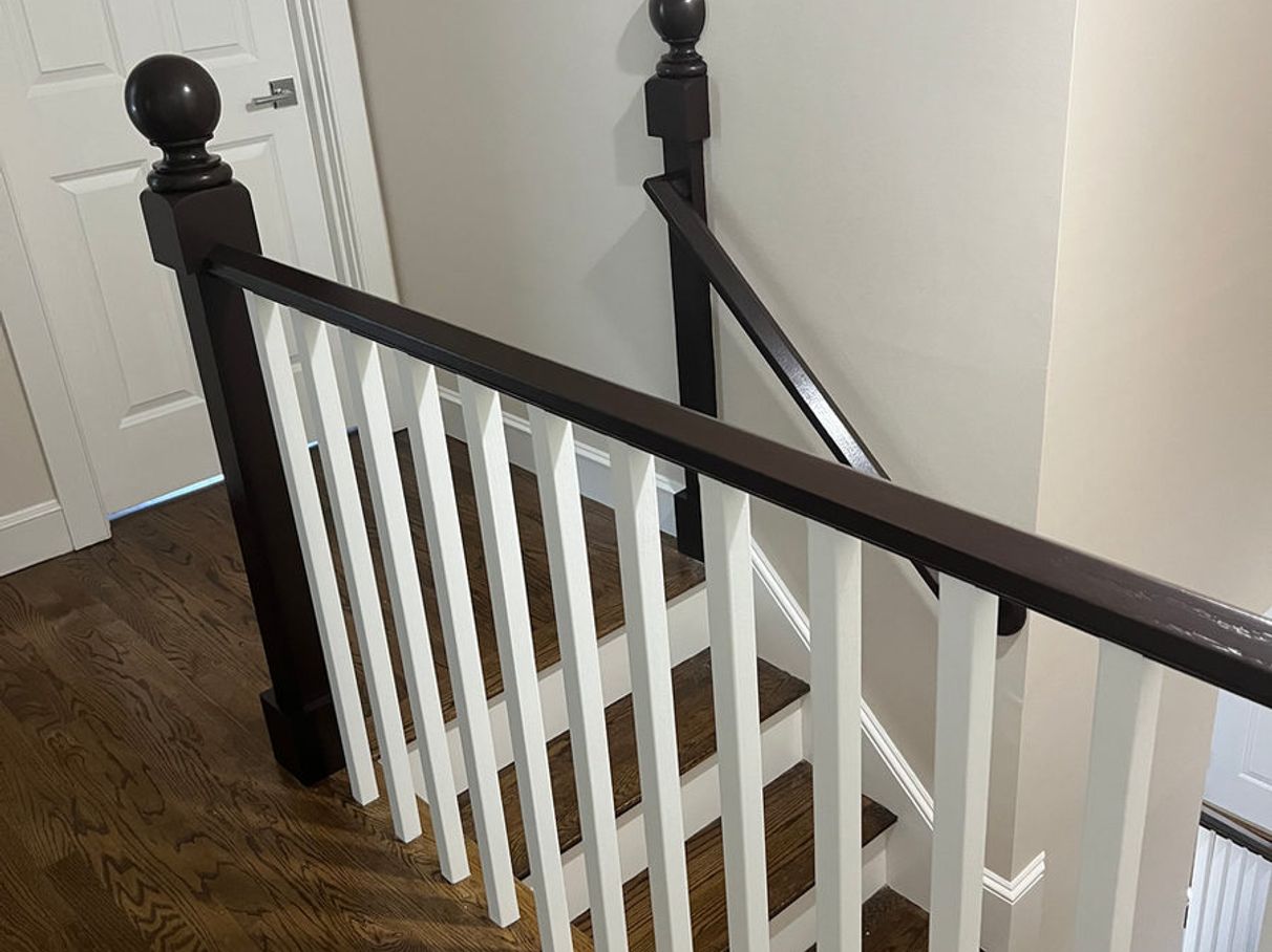 Painted stairwell railings and treads, comparison 5