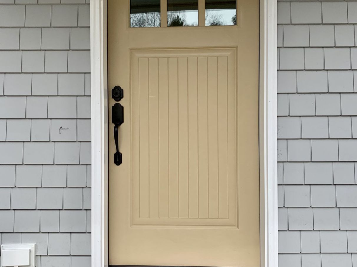 Front door before painting, comparison 5