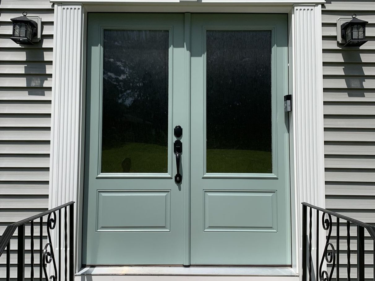 Painted double entry doors, comparison 6