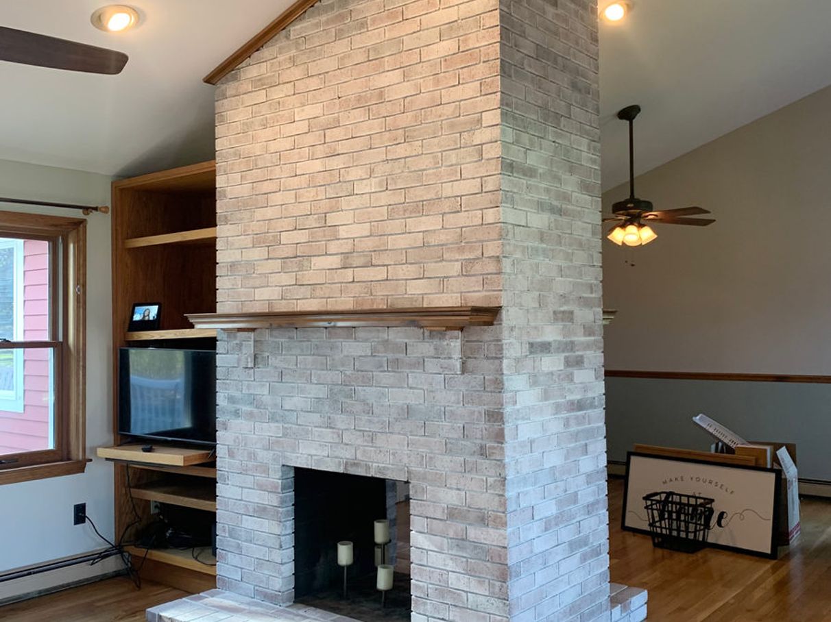 Painted fireplace surround, comparison 6