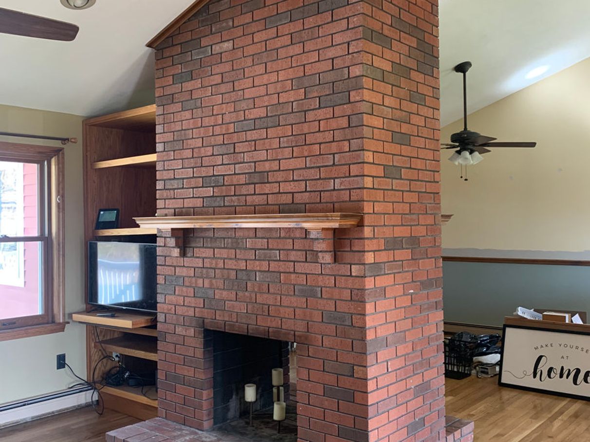 Fireplace surround before painting, comparison 6