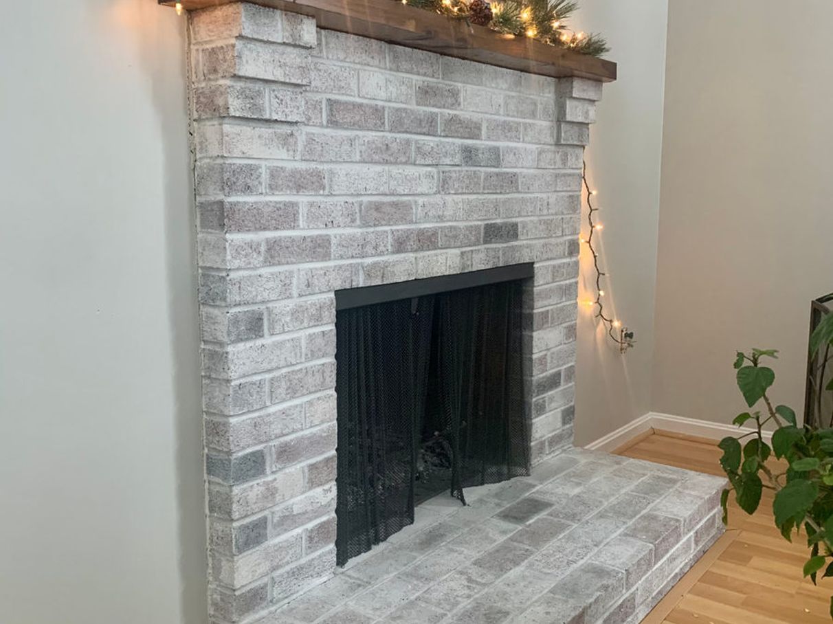 Painted fireplace surround, comparison 7