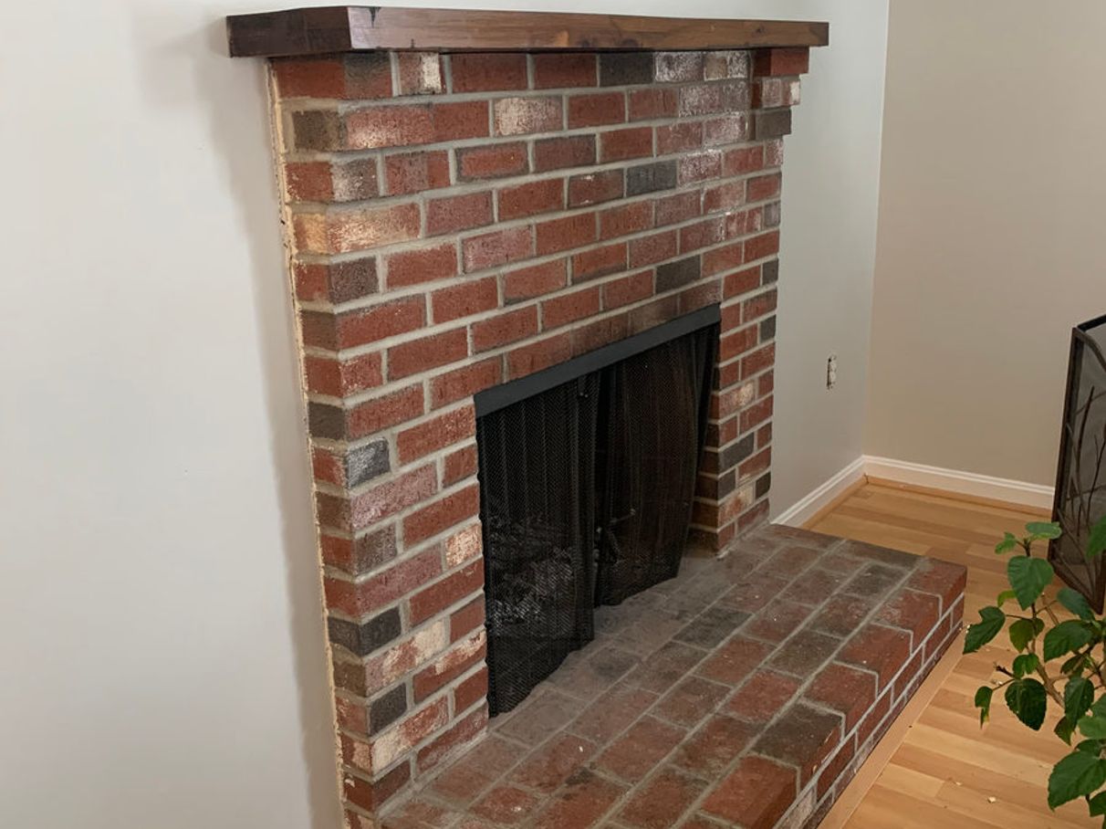 Fireplace surround before painting, comparison 7