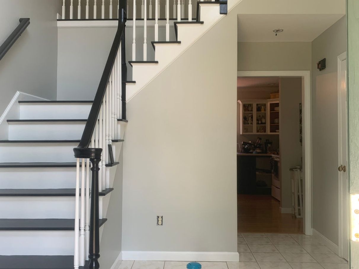 Painted stairwell walls and railings, comparison 8