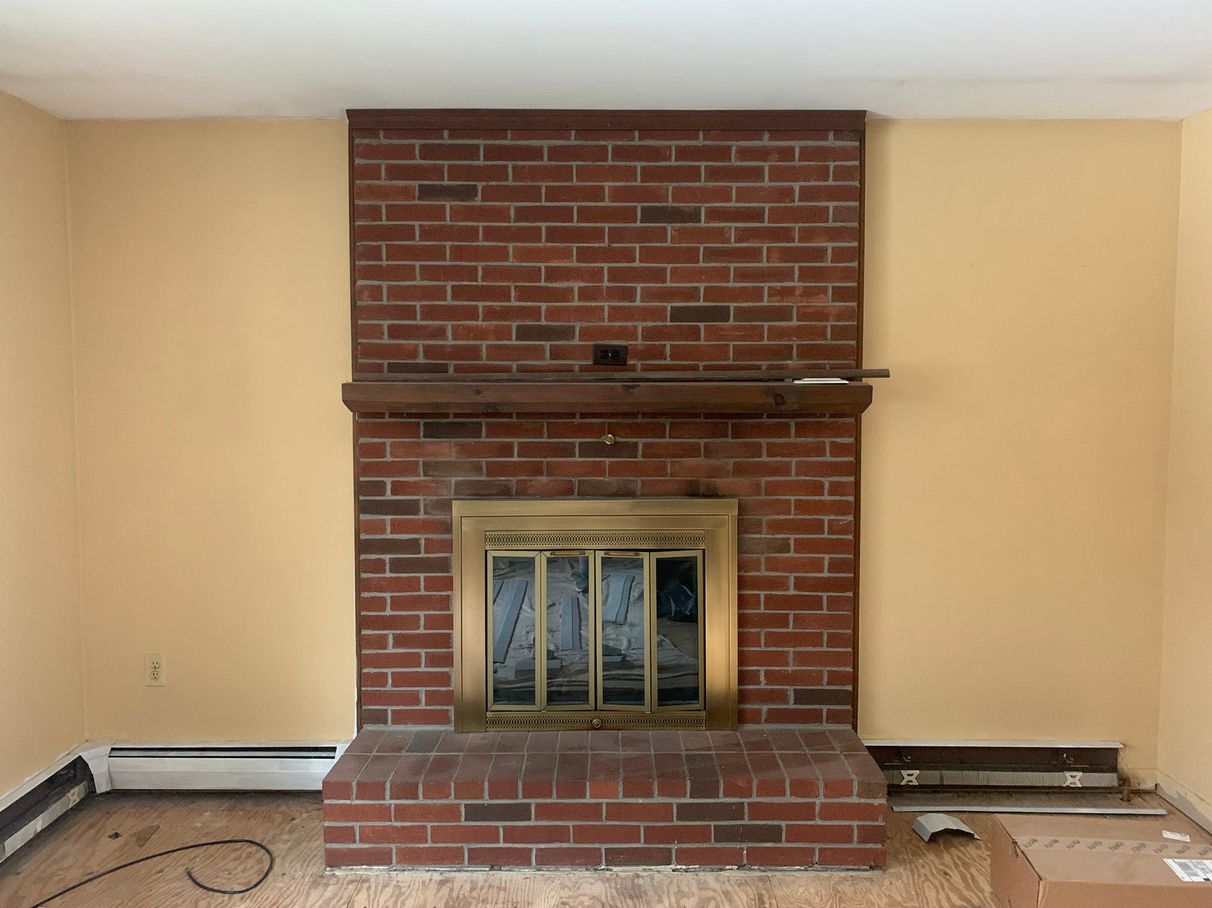 Fireplace surround before painting, comparison 9
