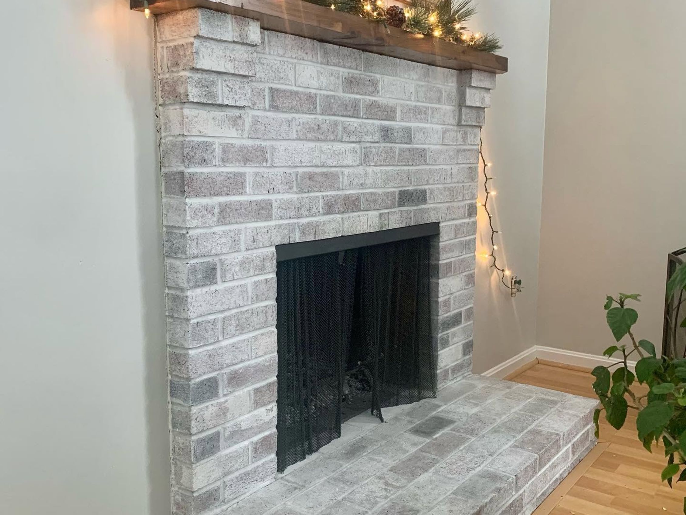 Painted fireplace in a Southern New Hampshire home