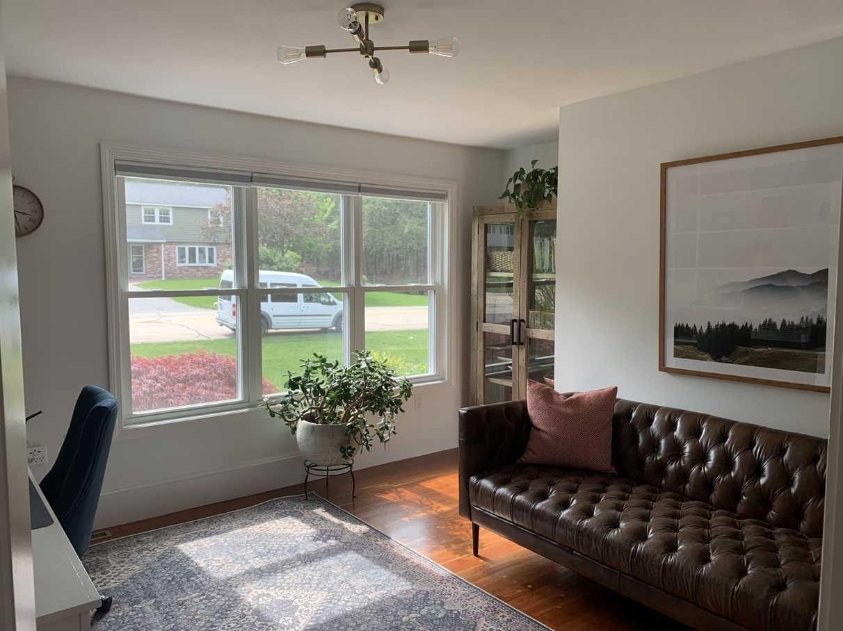 Bright living room with fresh wall color